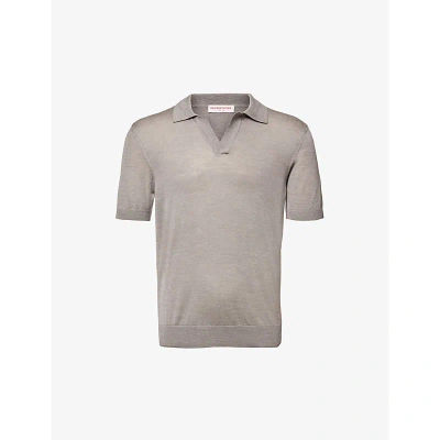 Orlebar Brown Mens Demille Grey Horton Regular-fit Wool-blend Polo Shirt