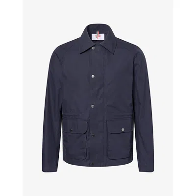 Orlebar Brown Mens Dwight Tailored Cotton Field Jacket Night Iris Xxl In Blue