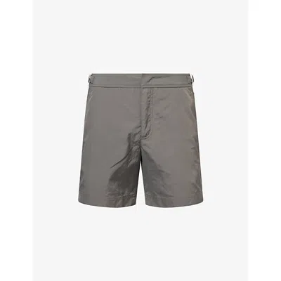 Orlebar Brown Mens  Bulldog Mid-length Swim Shorts In Gray