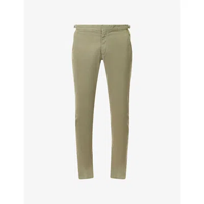 Orlebar Brown Mens Herbal Green Fallon Tailored-fit Stretch-cotton Trousers