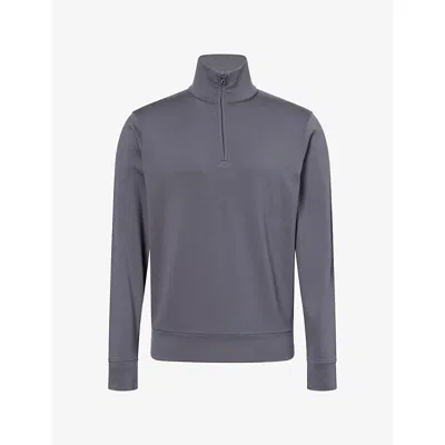 Orlebar Brown Mens Isar Half-zip Merino-wool Sweatshirt Pietra Grey In Gray
