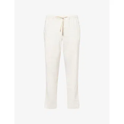 Orlebar Brown Mens Latte Alex Straight-leg Linen-blend Trousers In White