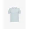 Orlebar Brown Mens Light Sky Pool Roddy Open Mesh-stitch Woven Polo Shirt In Blue