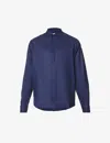 Orlebar Brown Giles Brand-tab Regular-fit Linen Shirt In Navy