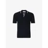 Orlebar Brown Horton Tipped-collar Merino-wool Polo Shirt In Navy
