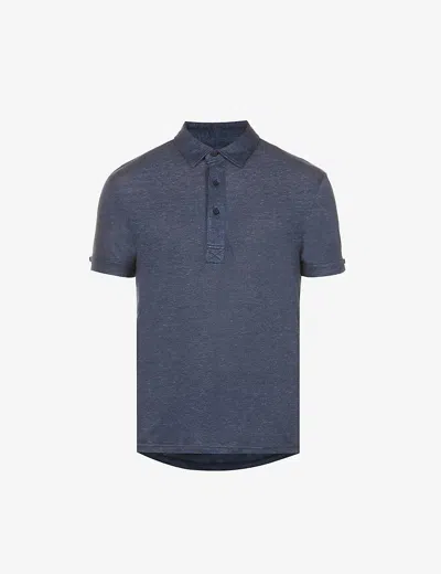 Orlebar Brown Sebastian Regular-fit Linen Polo Shirt In Navy