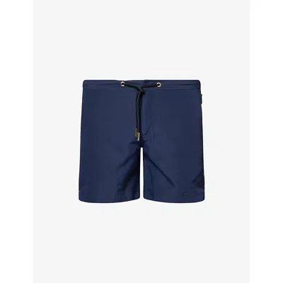 Orlebar Brown Mens Bulldog Striped-trim Swim Shorts Night Iris In Blue