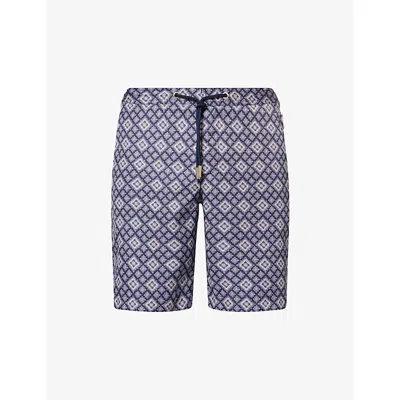 Orlebar Brown Mens Night Iris Dane Geometric-print Swim Shorts