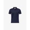 Orlebar Brown Mens Night Iris Felix Tipping Cotton-blend Knit Polo Shirt In Blue
