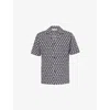 Orlebar Brown Printed Cotton-blend Terry Shirt In Night Iris