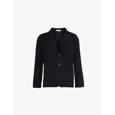 Orlebar Brown Mens  Rainer Relaxed-fit Knitted Merino-wool Blazer In Night Iris