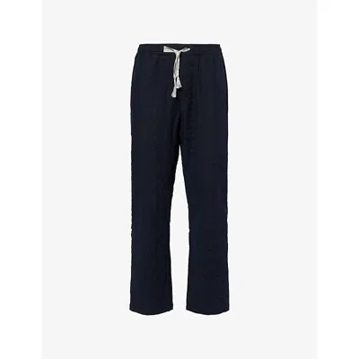 Orlebar Brown Mens Night Iris Sonoran Sereno Drawstring Stretch-cotton Trousers In Black