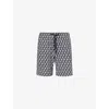 Orlebar Brown Printed Cotton-blend Terry Shorts In Night Iris