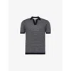 Orlebar Brown Roddy Striped Polo T-shirt In Night Iris/white