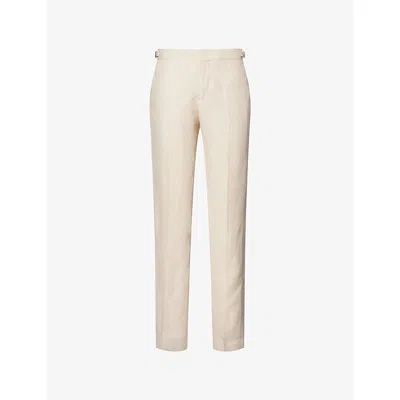 Orlebar Brown Mens Griffon Slim-fit Straight-leg Linen Shorts Chai