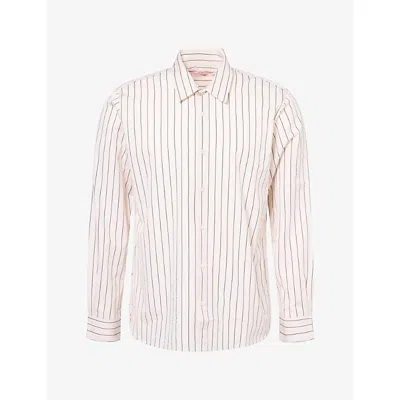 Orlebar Brown Justin Striped Cotton-seersucker Shirt In White