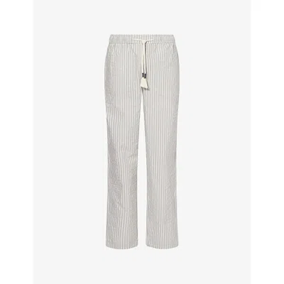 Orlebar Brown Sonoran Straight-leg Striped Cotton-blend Seersucker Trousers In Gray