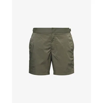Orlebar Brown Mens Palm Bulldog Regular-fit Swim Shorts In Green