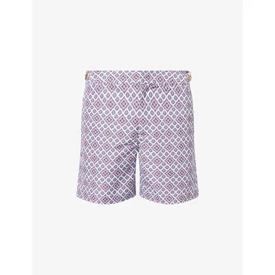 Orlebar Brown Mens Bulldog Paisley Season Woven Swim Shorts Pink Lemonade