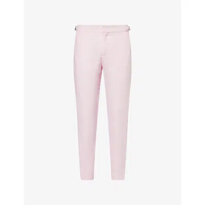Orlebar Brown Mens Rodeo Pink Griffon Tapered Linen Trousers
