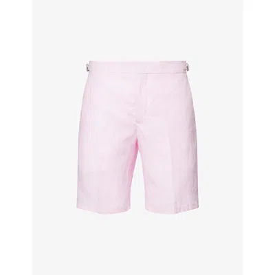 Orlebar Brown Mens Rodeo Pink Norwich Slim-fit Linen Shorts
