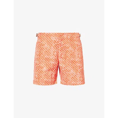 Orlebar Brown Mens Bulldog Origami Graphic-pattern Swim Shorts Summer Red