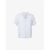Orlebar Brown Mens Surfside Blue Maitan Short-sleeve Linen Shirt In Blue