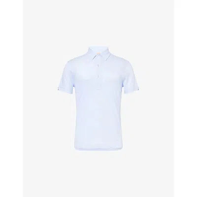 Orlebar Brown Mens Surfside Blue Sebastian Short-sleeves Linen Shirt In Multi