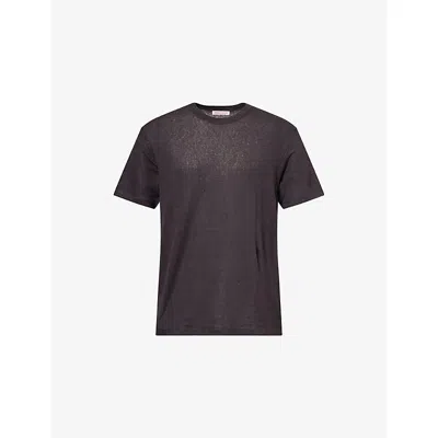 Orlebar Brown Mens Volcano Ash Grey Ob Standard T Stretch-linen T-shirt In Brown