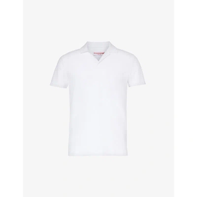 Orlebar Brown Mens White Felix Short-sleeved Cotton-blend Polo Shirt