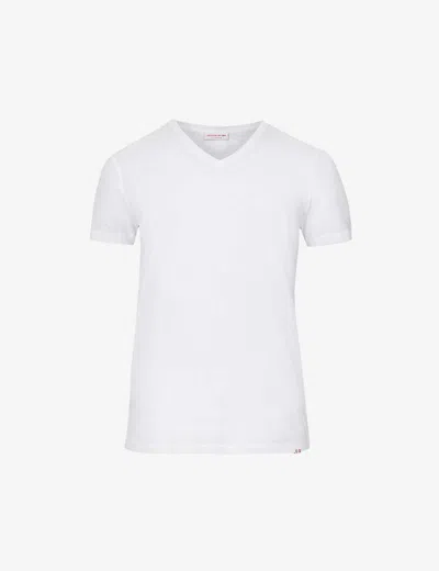 Orlebar Brown Mens White Ob-v V-neck Cotton-jersey T-shirt
