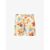 Orlebar Brown Floral Swim Trunks In White Sand