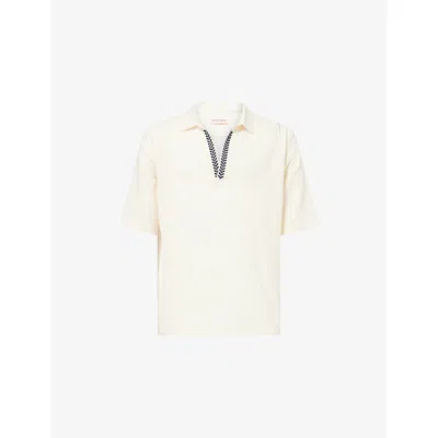 Orlebar Brown Ridley Embroidered Organic Cotton-gauze Polo Shirt In Multi