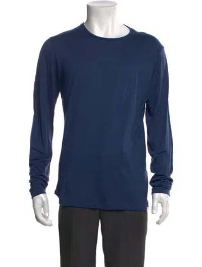 Pre-owned Orlebar Brown Merino Wool Crew Neck T-shirt In Blue