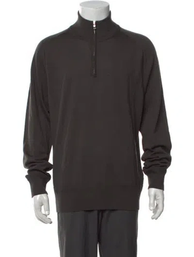 Pre-owned Orlebar Brown Merino Wool Mock Neck Pullover W/ Tags In Green
