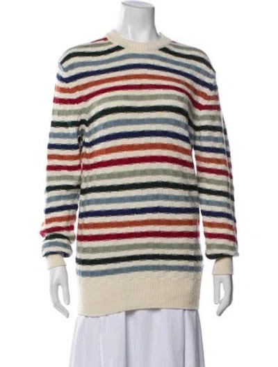 Pre-owned Orlebar Brown Merino Wool Striped Sweater In Neutral