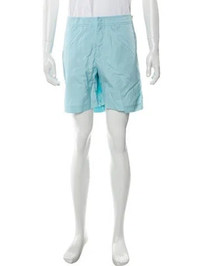 Pre-owned Orlebar Brown Mesh Accents Swim Trunks In Blue