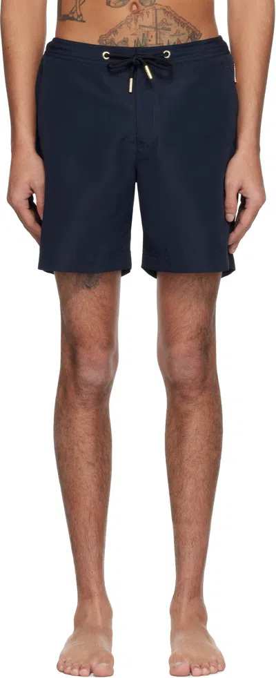 Orlebar Brown Navy Bulldog Drawcord Swim Shorts In Night Iris