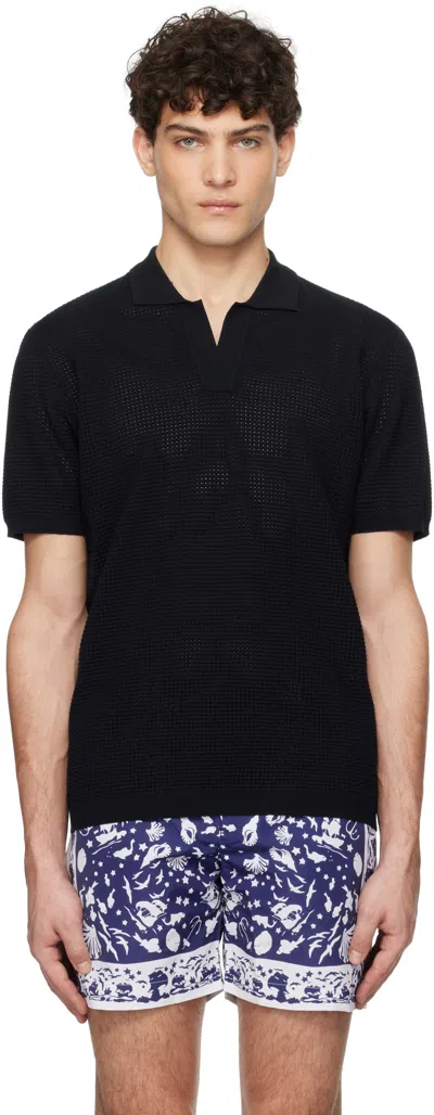 Orlebar Brown Navy Roddy Polo In Night Iris