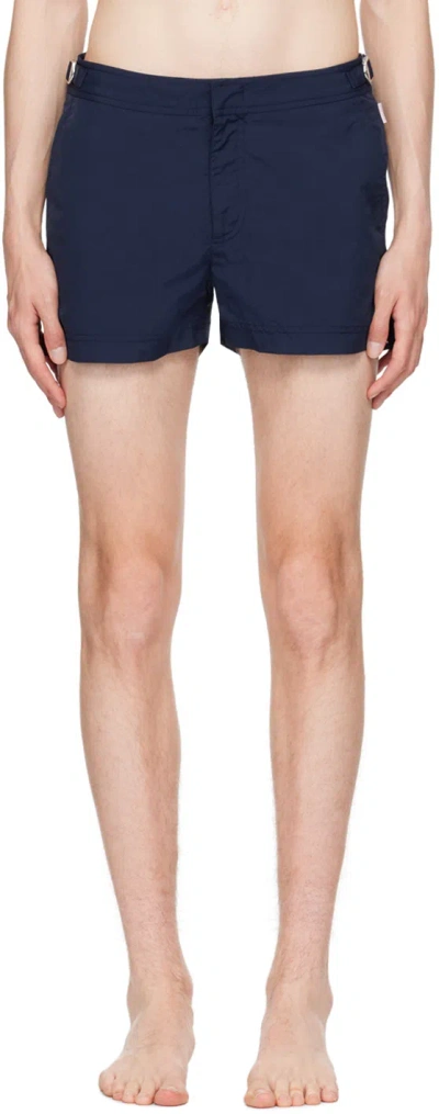 Orlebar Brown Springer Buckle-detail Swim Shorts In Navy