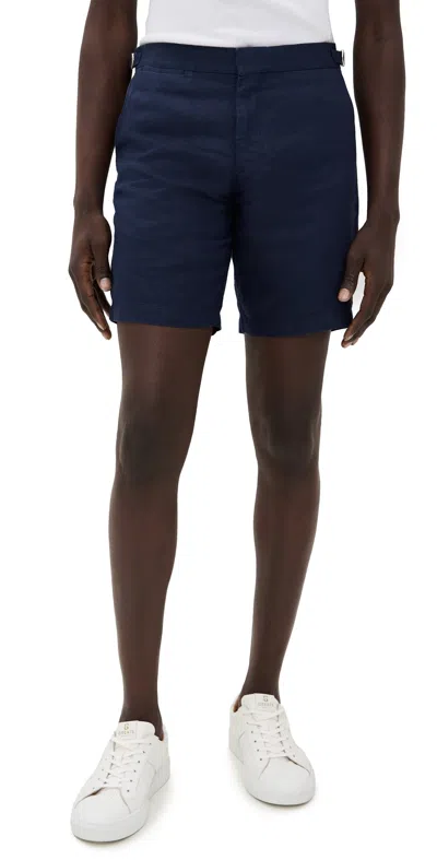 Orlebar Brown Norwich Linen Shorts 8 Navy