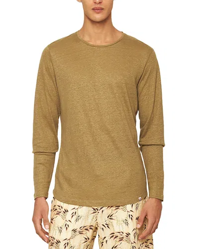 Orlebar Brown Ob T Linen Long Sleeve Tee In Agave Green
