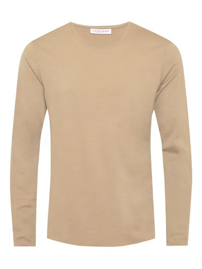 Orlebar Brown Ob-t Long-sleeve Merino-wool T-shirt In Gold