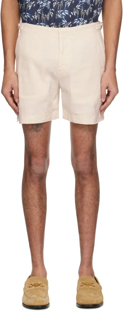 Orlebar Brown Off-white Bulldog Garment Dye Shorts In Latte