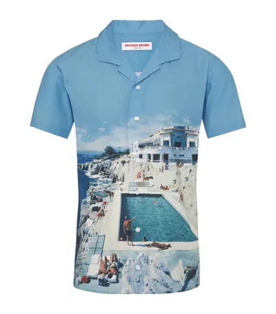 Orlebar Brown Organic Cotton Hibbert Shirt In Roc Pool Ii