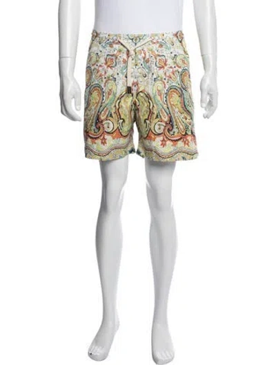 Pre-owned Orlebar Brown Paisley Print Swim Trunks W/ Tags In Blue