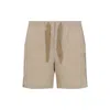 Orlebar Brown Relaxed Fit Piping Seam Linen Drawcord Shorts In Beige