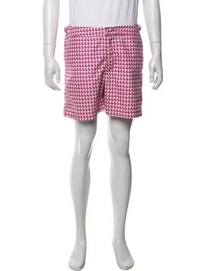 Pre-owned Orlebar Brown Patterned Swim Trunks In Pink