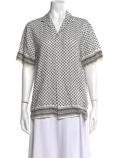 Pre-owned Orlebar Brown Patterned V-neck Top In Multicolor