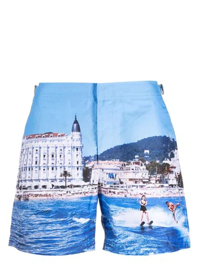 Orlebar Brown Photograph-print Swim Shorts In Blue